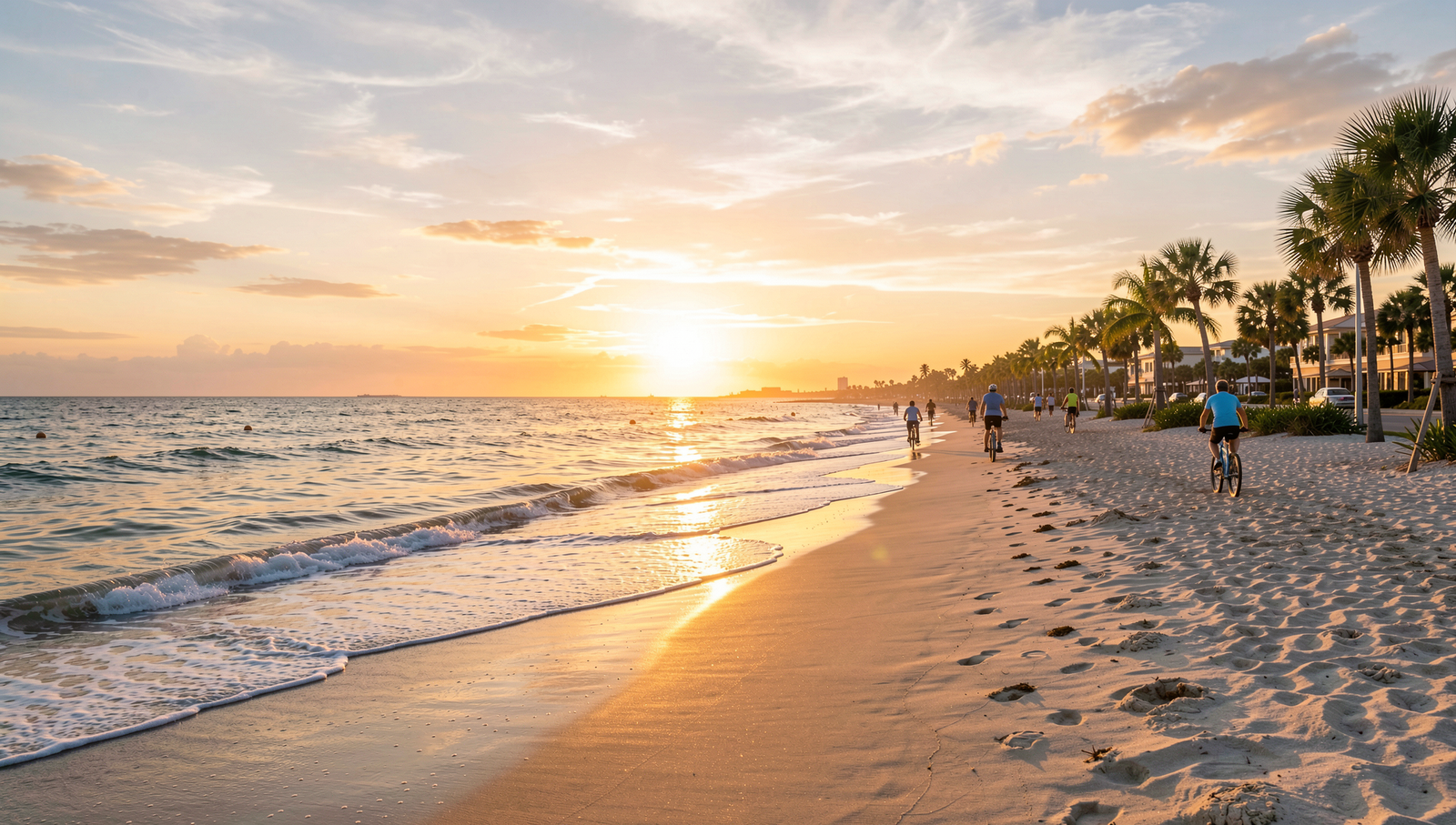 Luxury home exterior in Boca Raton Florida at sunset