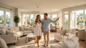 Home buyers touring a Boca Raton Florida property with a local real estate agent