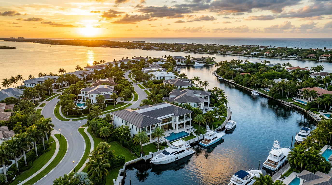 palm beach gardens homes with a yacht view ariel view