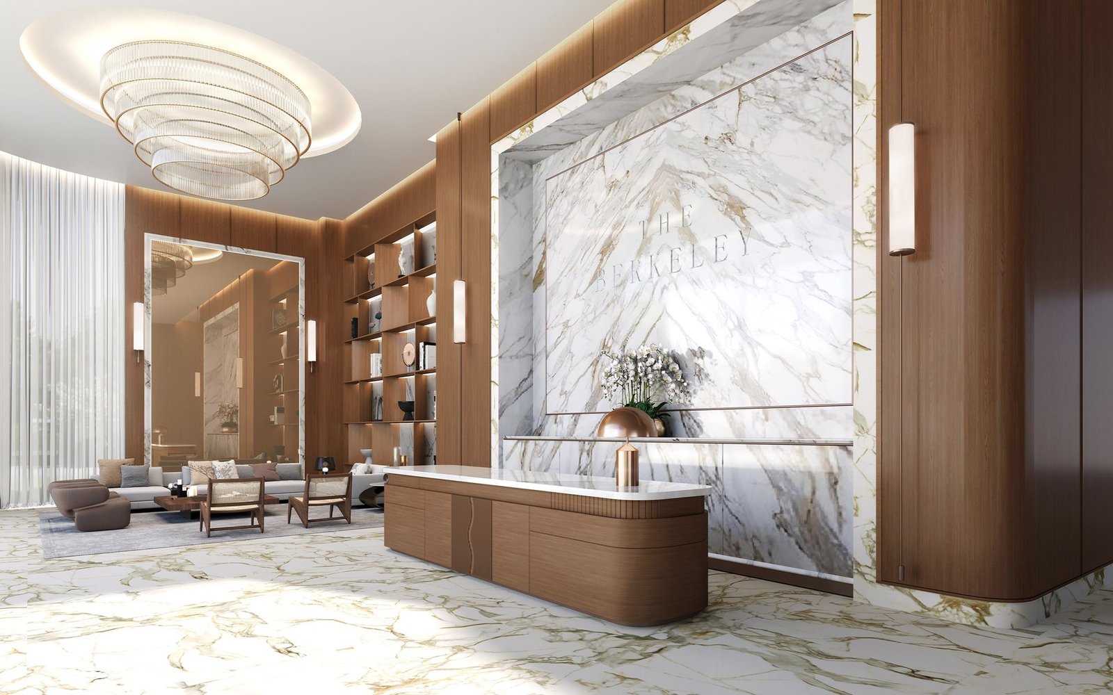 The Berkeley Palm Beach amenity deck and lounge spaces